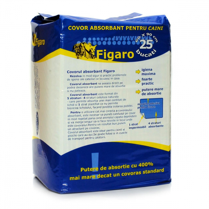 Covor absorbant pentru caini figaro 60x90cm 25 buc/pachet [2]