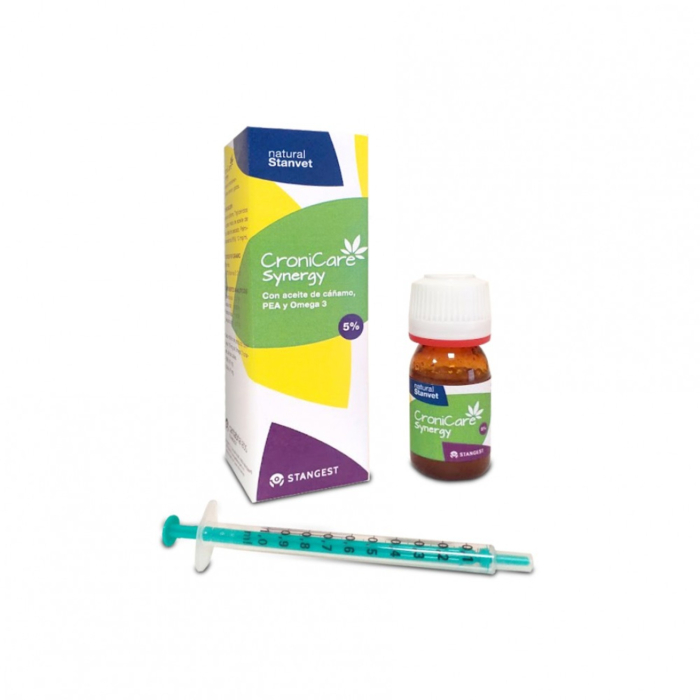 Cronicare Synergy 5% nutraceutic pe baza de ulei de canepa pentru caini si pisici, 10 ml