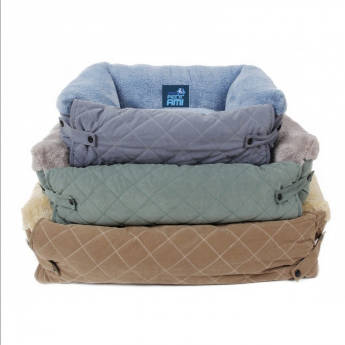 Culcus 3 in 1 pentru caini si pisici Leo Bej, S 90x60xH14cm [2]