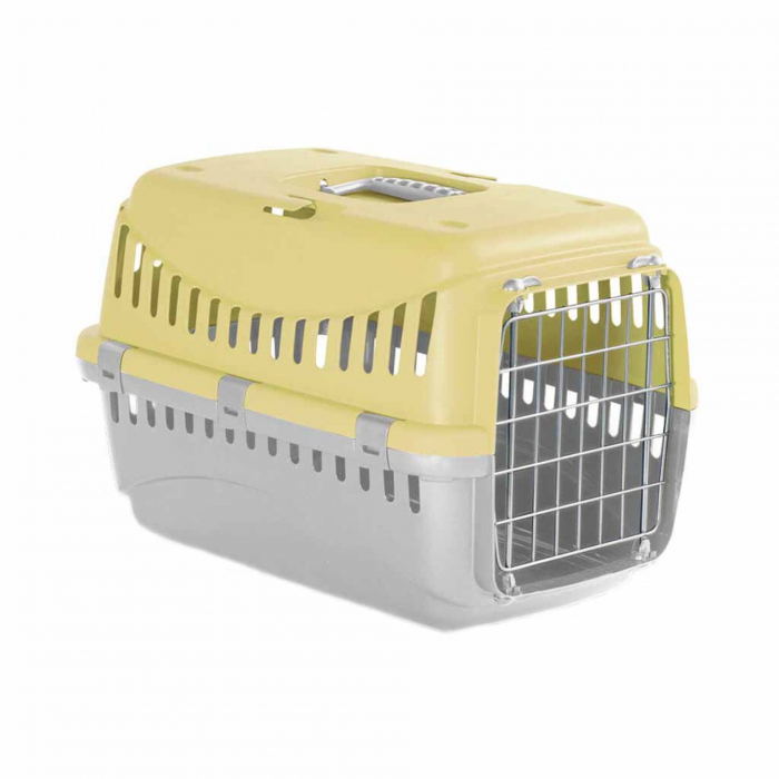 Cusca transport animale MPB GIPSY L, 58x38x38 cm, usa metal, Galben
