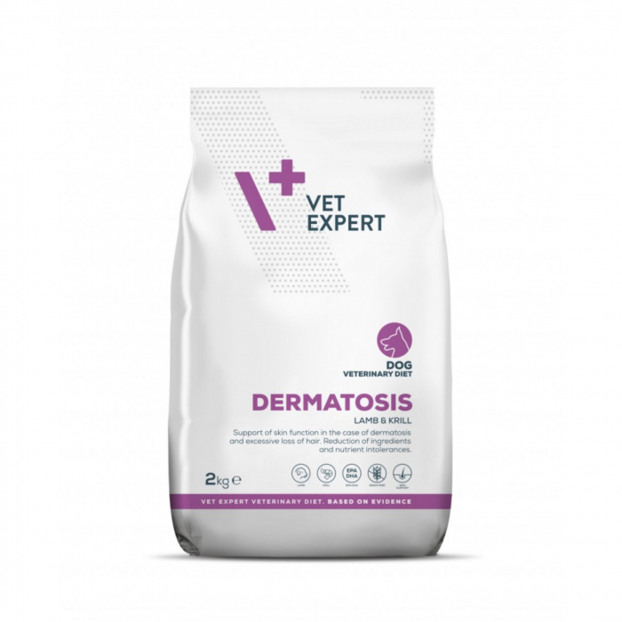 Dieta veterinara Dermatosis Dog, VETEXPERT, MIEL si KRILL, 2 kg