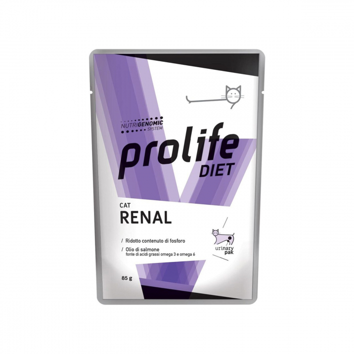 Dieta veterinara umeda prolife renal pentru pisici plic 1x85g