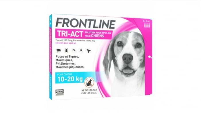 Frontline Tri-act M Spot On Pentru Caini 10-20 Kg – 3 Pipete Antiparazitare