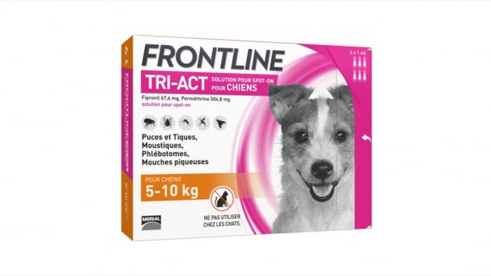 Frontline Tri-act S Spot On Pentru Caini 5-10 Kg – 3 Pipete Antiparazitare