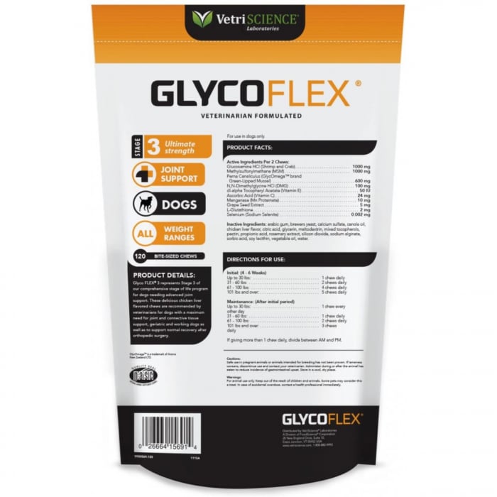 Glyco Flex III Bite-sized Chews, VetriSCIENCE - 120tb [2]