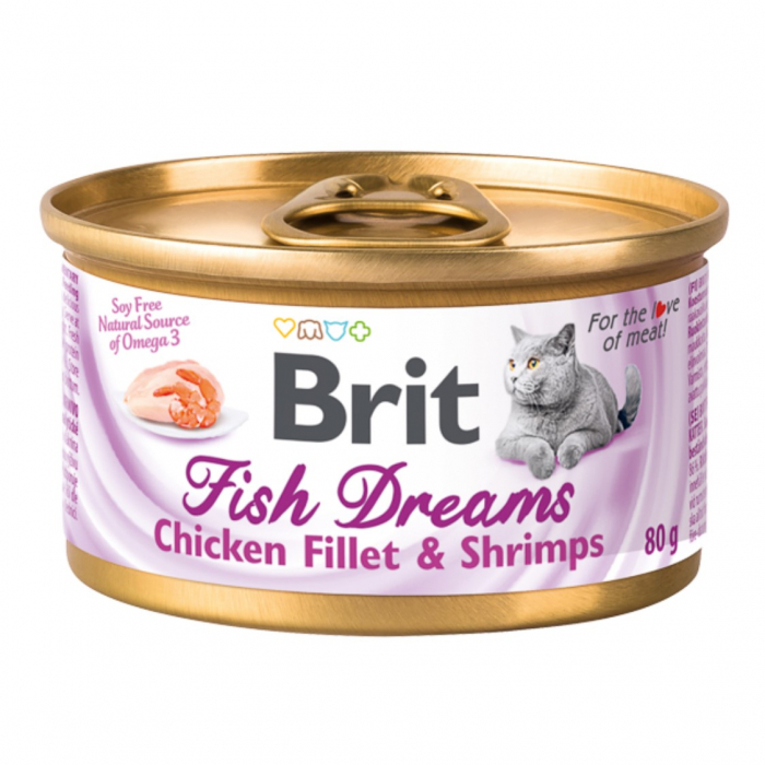 Brit Fish Dreams cu pui si creveti in suc propiu, 80 g [2]