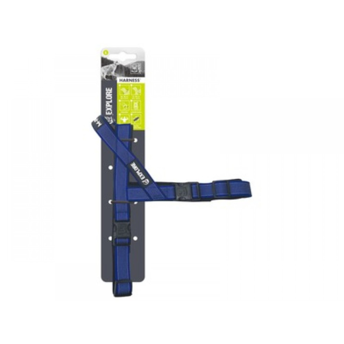 Ham EXPLORE M-PETS, albastru, M, 2,5 cm x 59 - 68 cm