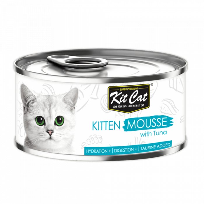 Hrana umeda pentru pui de pisica, Kit Cat Kitten, Mousse de ton, 80g