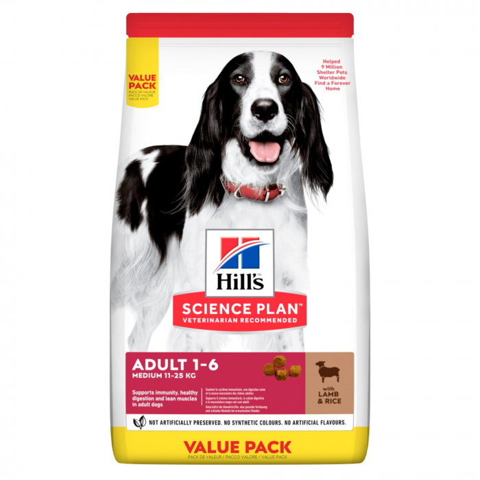 Hill's SP Canine Adult SP CANINE  Adult mediu cu miel şi orez 18 KG Value Pack [1]
