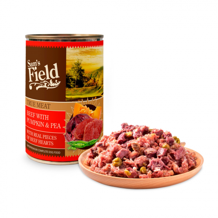 Hrana Umeda caine, Sam's field true meat beef with pumpkin & pea 400gr [2]