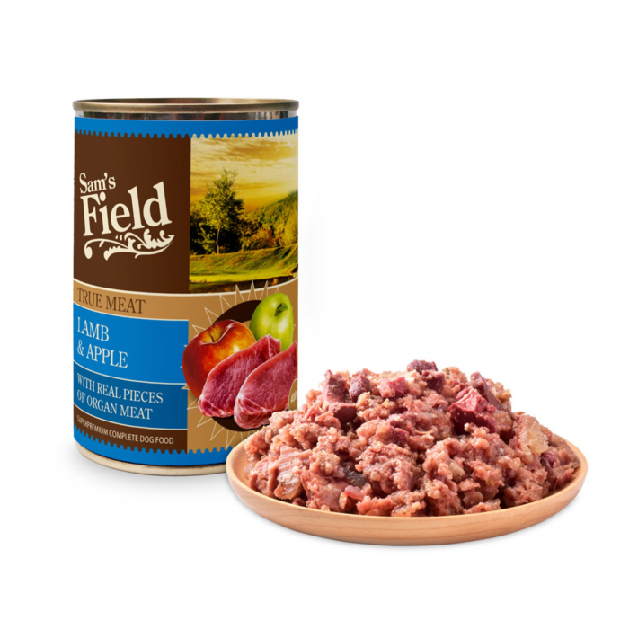 Hrana Umeda caine, Sam's field true meat lamb & apple 400gr [2]