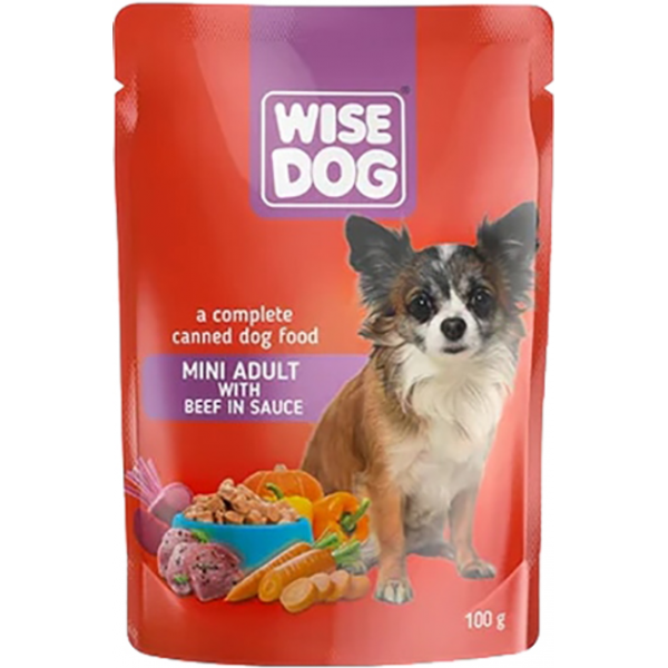 Hrana umeda caine, Wise Dog Mini Adult Beef 1 x 100gr