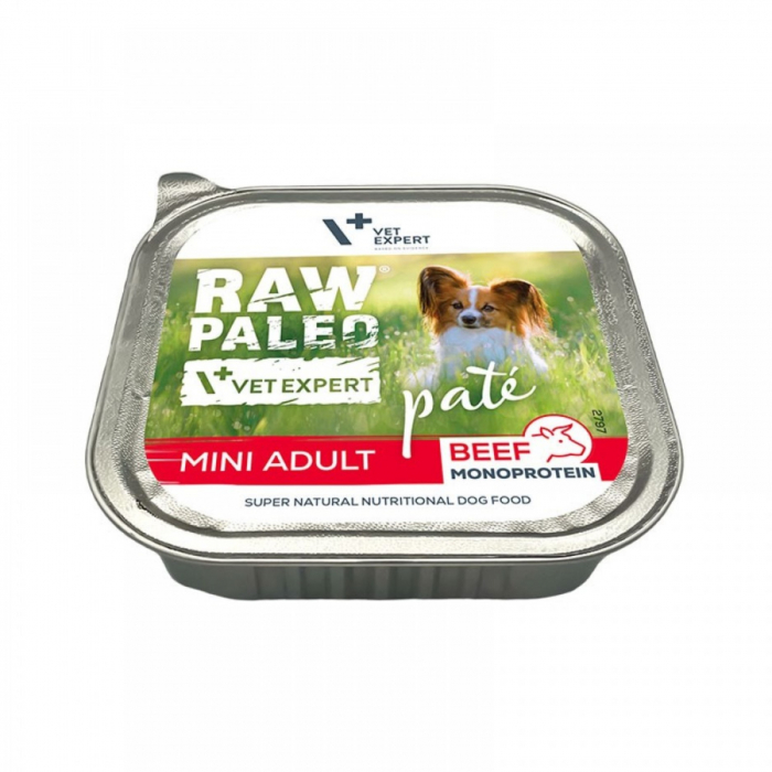 Hrana umeda pentru caini, adult, RAW PALEO PATE, vita, 150 g [2]