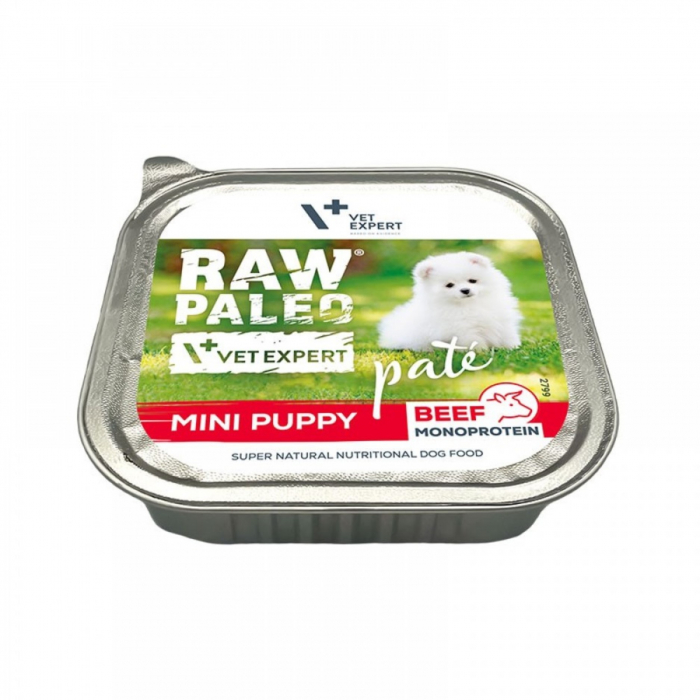 Hrana umeda pentru caini, junior, RAW PALEO PATE, vita, 150 g [2]