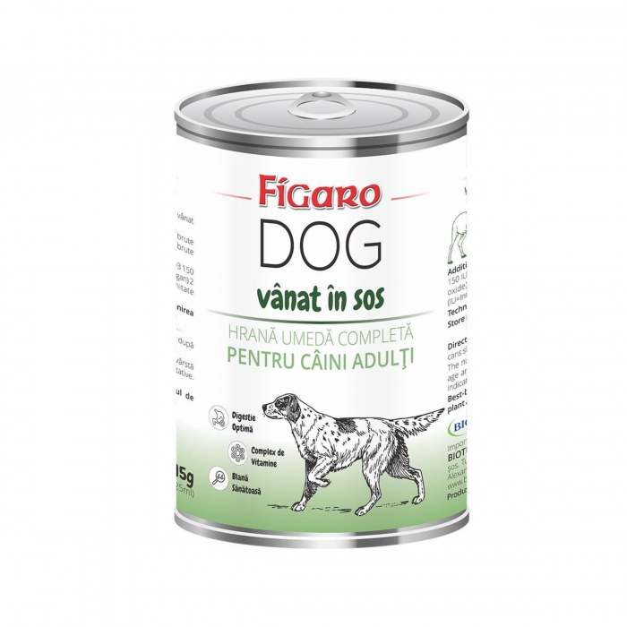 Hrana umeda pentru caini figaro dog Vanat in sos conserva 415 g