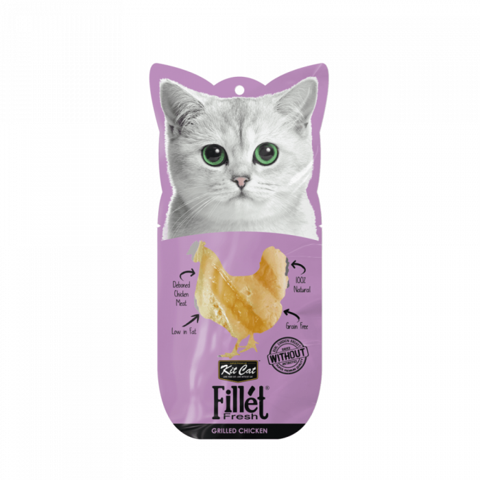 Recompense lichide pentru pisici Kit Cat Fillet Fresh, pui la gril, 30g