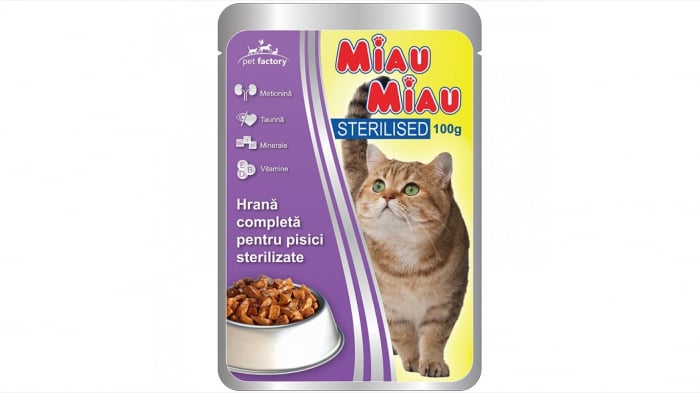 Hrana umeda pisici, Miau Miau, Sterilised, 100g [1]
