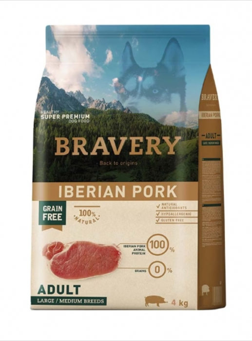 Hrana Uscata Caini, Bravery , Adult Medium large Miel, 4kg [1]
