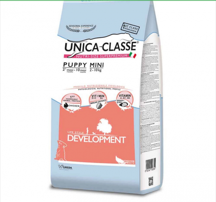 Hrana uscata pentru catei Unica Classe Junior Mini, Dezvoltare, cu Pui, 2kg