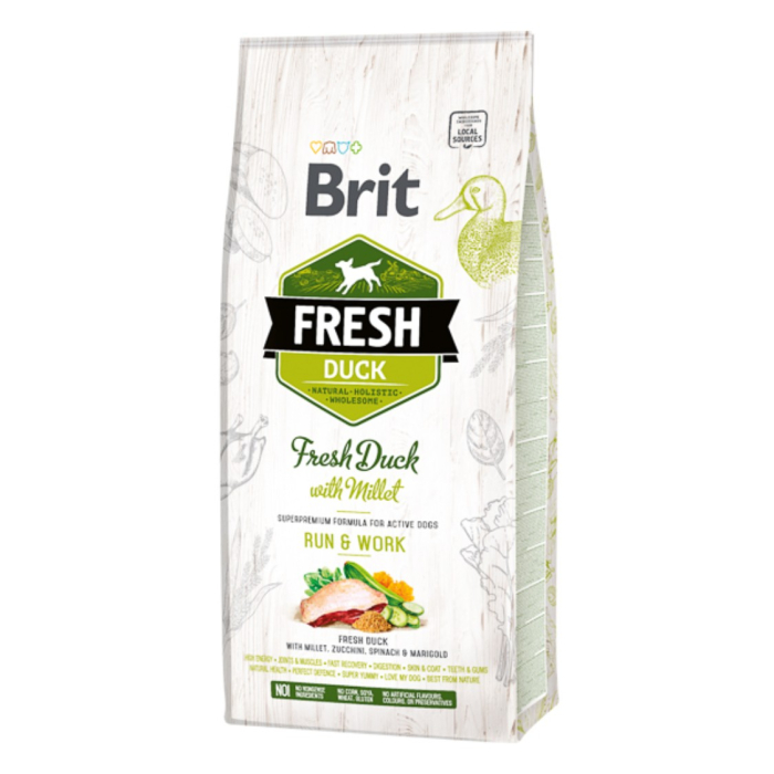 Hrana uscata pentru caini, Brit Fresh Duck and Millet Active 12 kg [1]