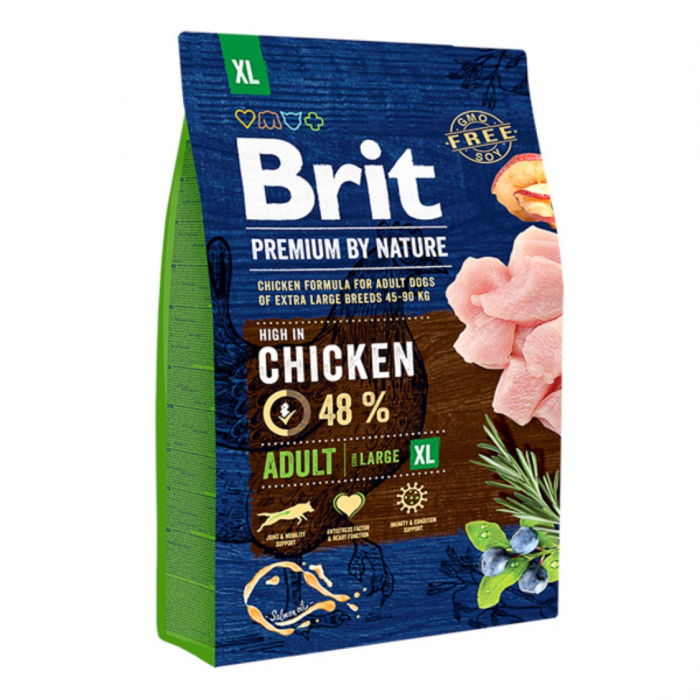 hrana uscata pentru caini brit premium junior xl 15 kg Hrana uscata pentru caini Brit Premium by Nature Adult XL 3 kg
