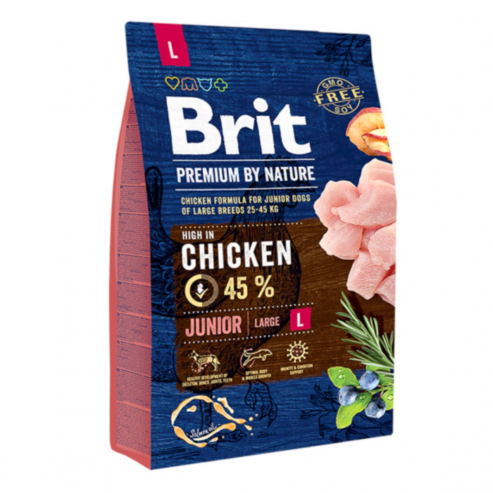 hrana uscata pentru caini brit premium junior xl 15 kg Hrana uscata pentru caini Brit Premium by Nature Junior L 3 kg