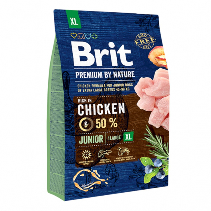 hrana uscata pentru caini brit premium junior xl 15 kg Hrana uscata pentru caini Brit Premium by Nature Junior XL 3 kg