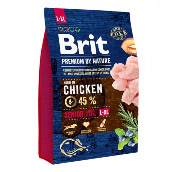 hrana uscata pentru caini brit premium junior xl 15 kg Hrana uscata pentru caini Brit Premium by Nature Senior L plus XL 3 kg