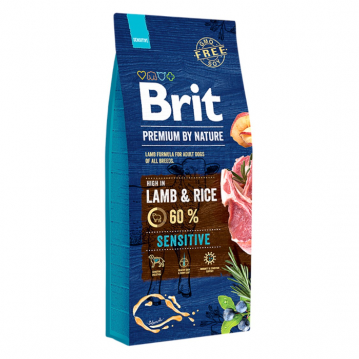 hrana uscata pentru caini brit premium junior xl 15 kg Hrana uscata pentru caini Brit Premium by Nature Sensitive Lamb 15 kg