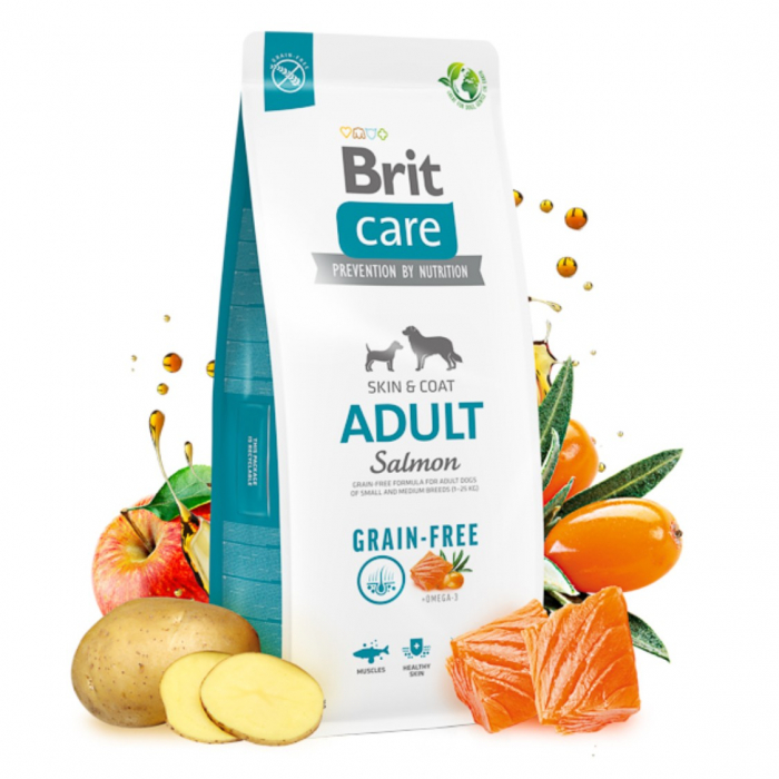 Brit Care Grain Free Dog Adult cu somon si cartofi 12 kg [3]