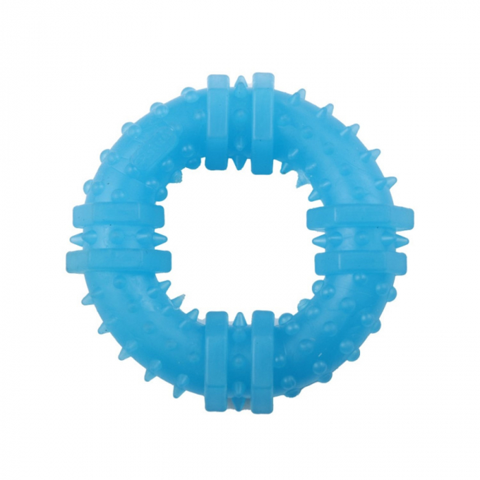Jucarie in forma de Inel din cauciuc termoplastic, multicolor, 12 cm