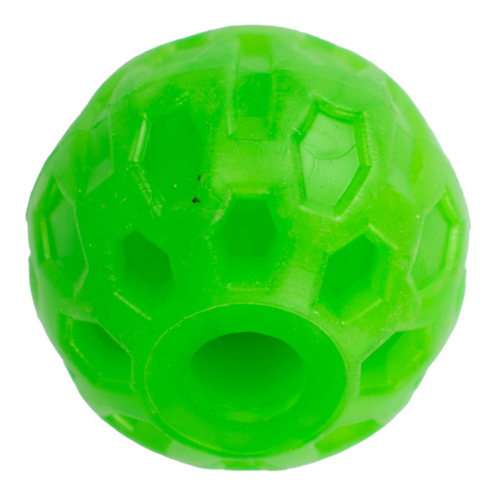 Jucarie in forma de minge cu gaura din cauciuc termoplastic, multicolor, 6 cm [5]