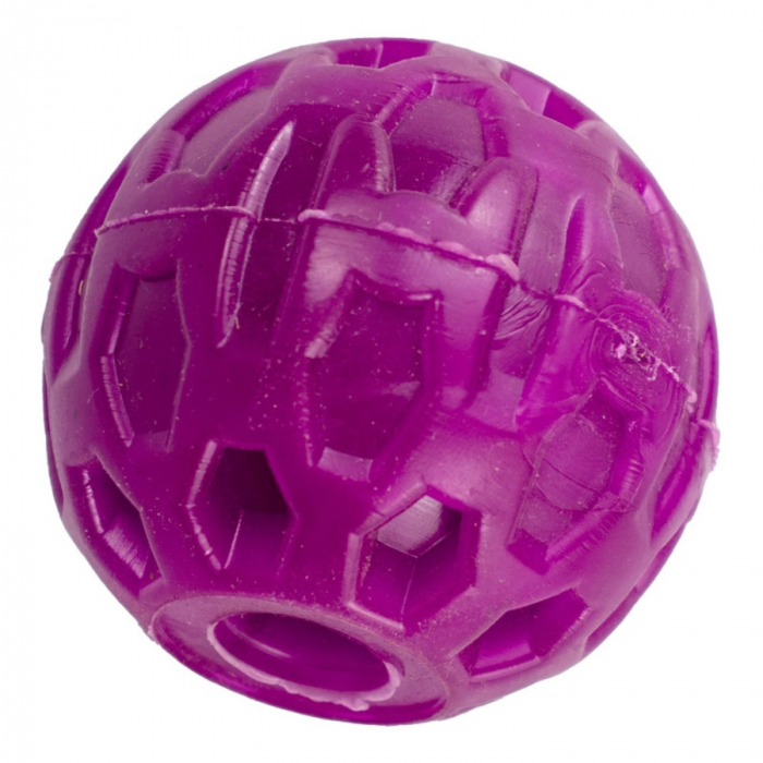 Jucarie in forma de minge cu gaura din cauciuc termoplastic, multicolor, 6 cm [2]