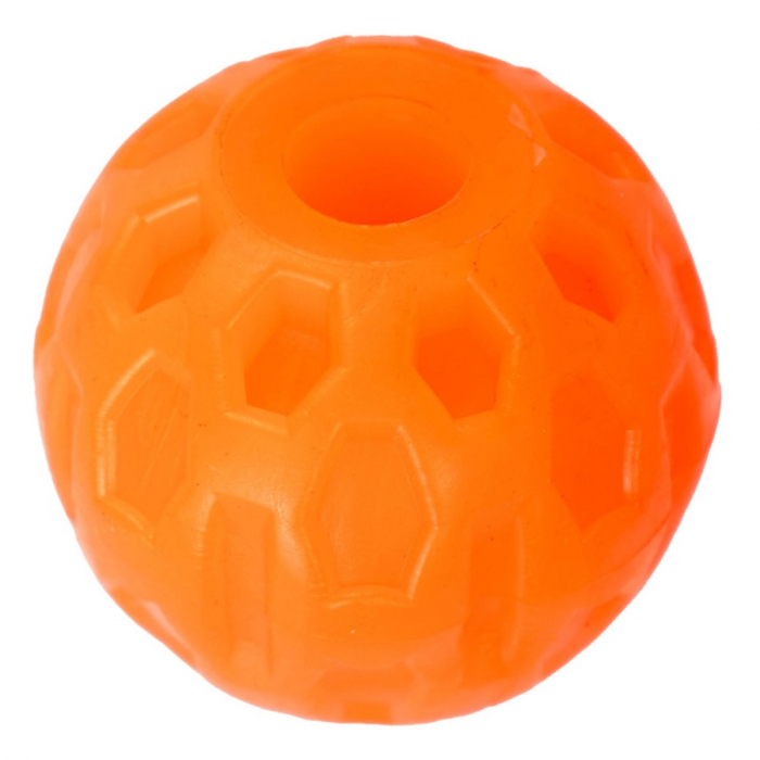Jucarie in forma de minge cu gaura din cauciuc termoplastic, multicolor, 6 cm [3]