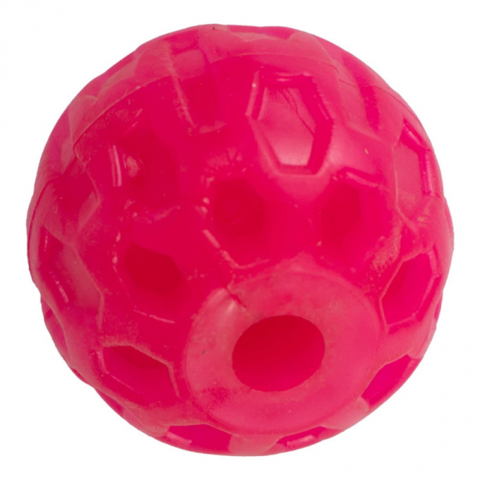 Jucarie in forma de minge cu gaura din cauciuc termoplastic, multicolor, 6 cm [4]