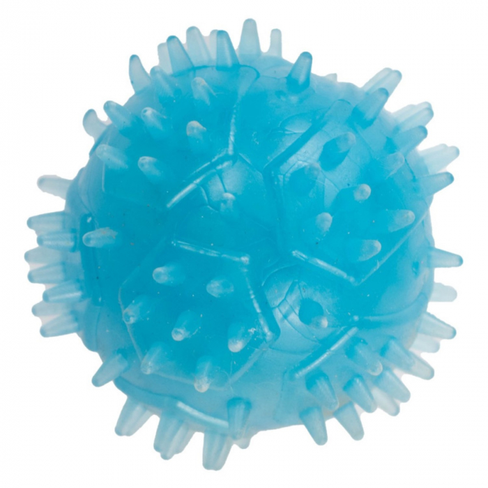 Jucarie in forma de minge cu tepi din cauciuc termoplastic, multicolor, 4 cm [3]