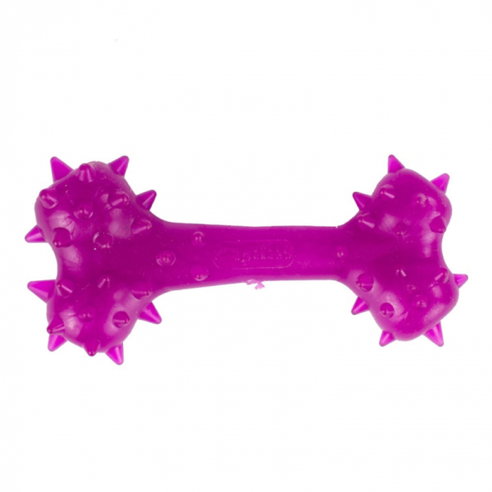 Jucarie in forma de os cu tepi din cauciuc termoplastic, multicolor, 8 cm [2]