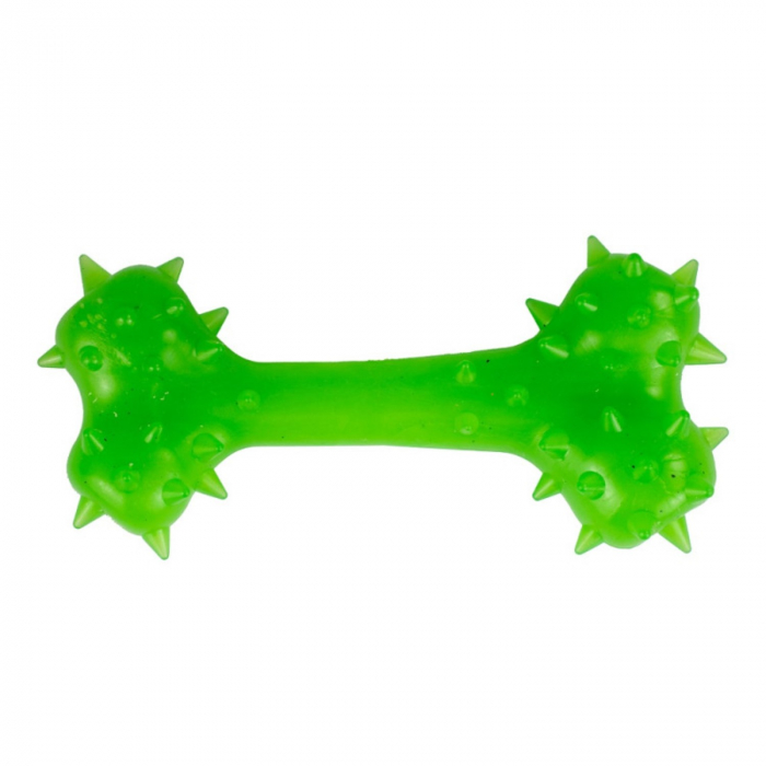Jucarie in forma de os cu tepi din cauciuc termoplastic, multicolor, 15 cm [4]