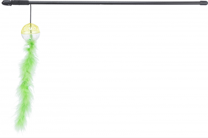 Jucarie pentru Pisica, Undita cu Pene si Minge, 46 cm, Diferite Culori [3]