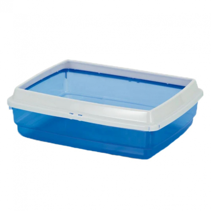 Litiera pentru pisici Micio MPS, albastru transparent, 42x33x14h cm