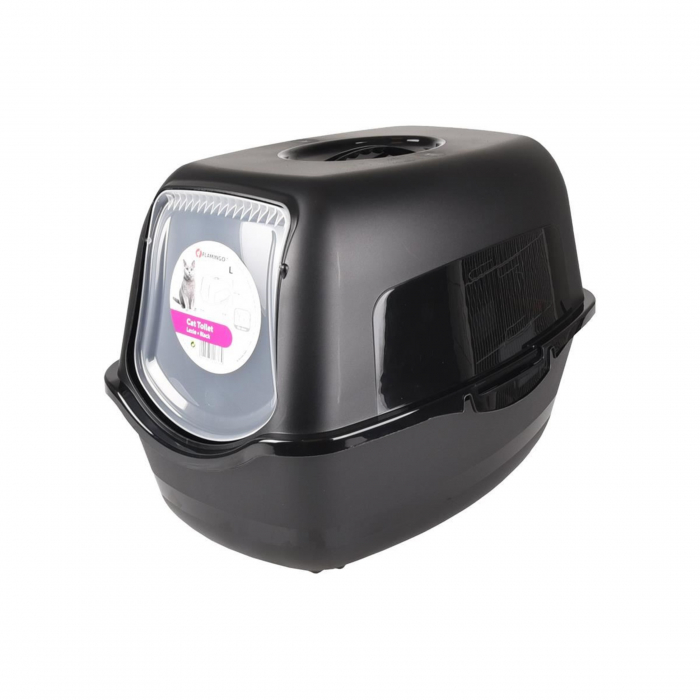 Litiera pentru pisici flamingo lexie l black 39x56x39.5(h)cm [2]