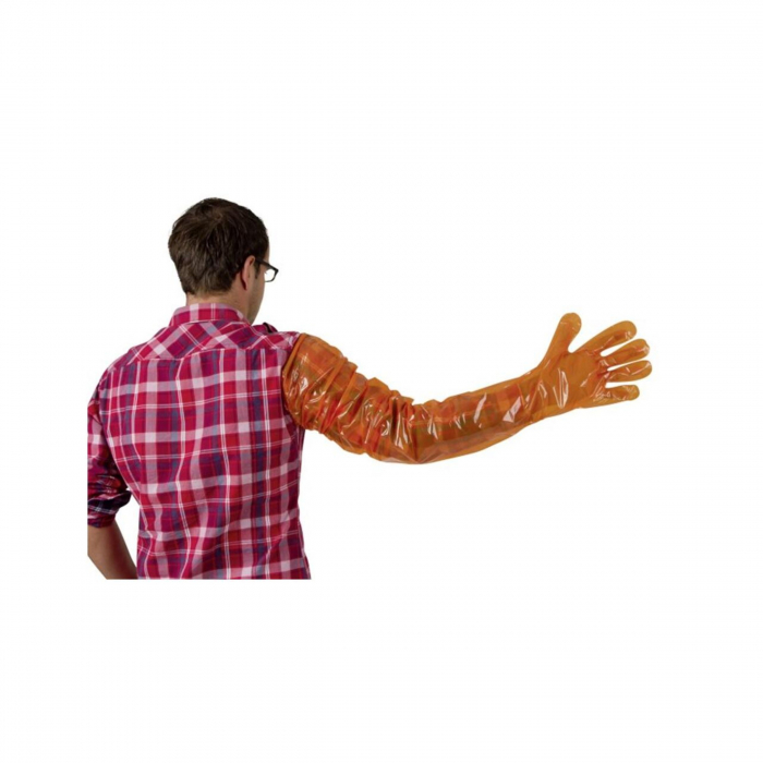 Manusi veterinare cu protectie pentru control gestatie VETTOP KERBL 90 cm, rosii, 100 buc [4]
