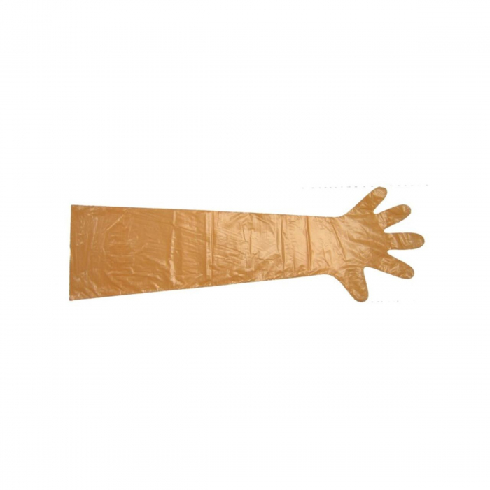 Manusi veterinare cu protectie pentru control gestatie VETTOP KERBL 90 cm, rosii, 100 buc [3]
