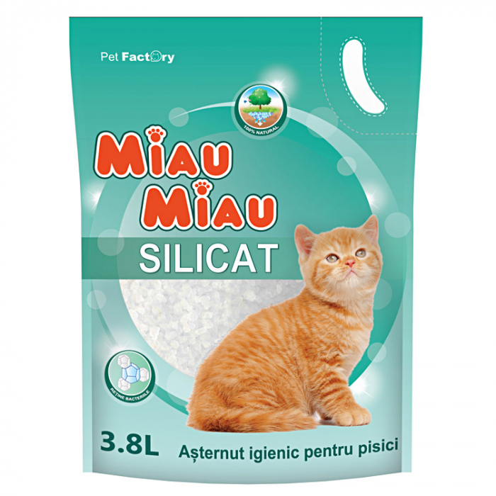 Asternut igienic pentru pisici Miau-Miau, Silicat, 3.8L [1]