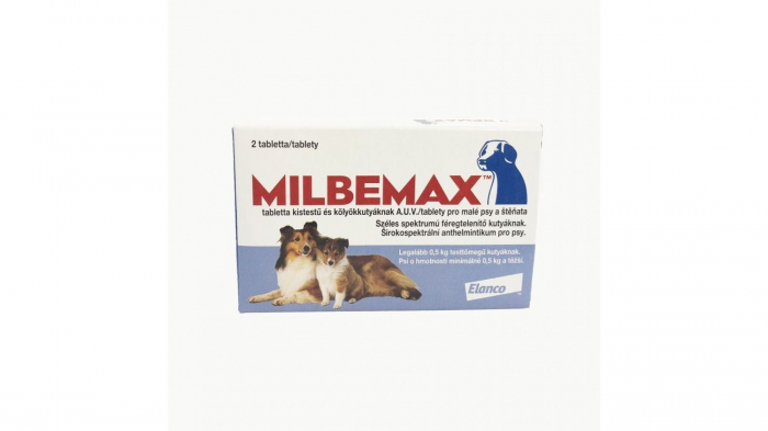 Milbemax Dog 2.5 / 25 mg (< 5 kg), 2 tablete [1]