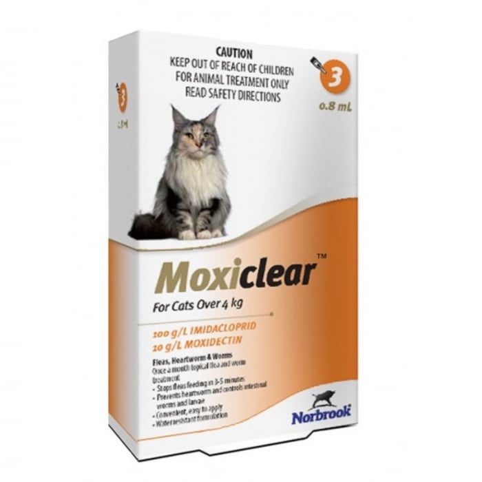 Moxiclear Pipete Antiparazitare Pentru Pisici Intre 4-8 Kg – 3 Pipete