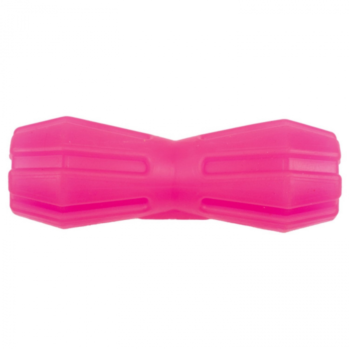 Jucarie in forma de Gantera cu Gaura din cauciuc termoplastic, multicolor, 15 cm [2]