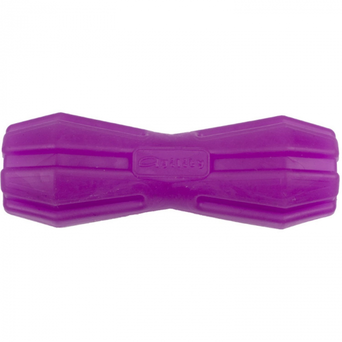 Jucarie in forma de Gantera cu Gaura din cauciuc termoplastic, multicolor, 15 cm [5]