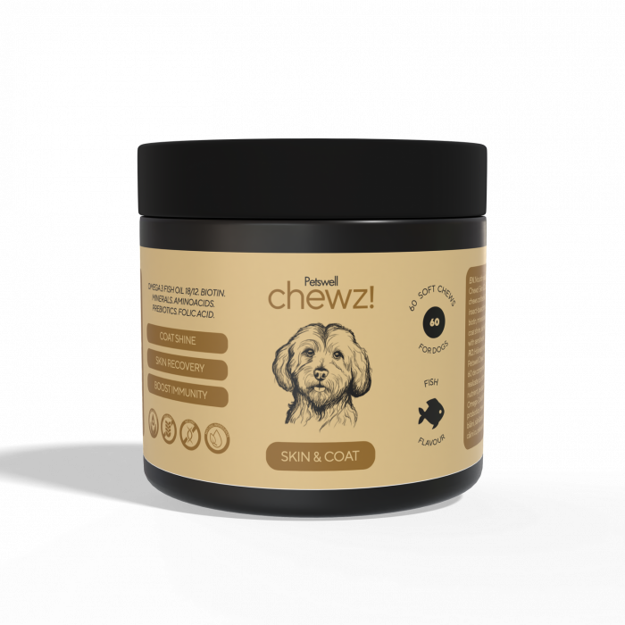 Petswell Chewz Skin  Coat 60 Comprimate masticabile cu vita