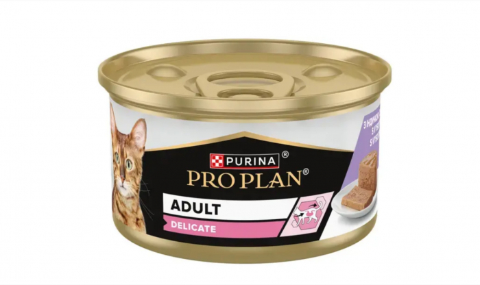 Conserva hrana umeda pisici, Pro Plan Delicate cu Curcan, 85 g